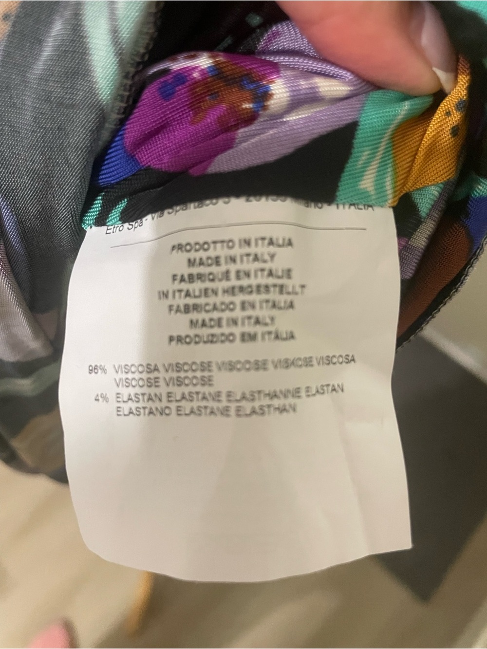 Etro Black Maxi Dress with Purple, Teal & Gold Floral Print - Picture 10 of 11